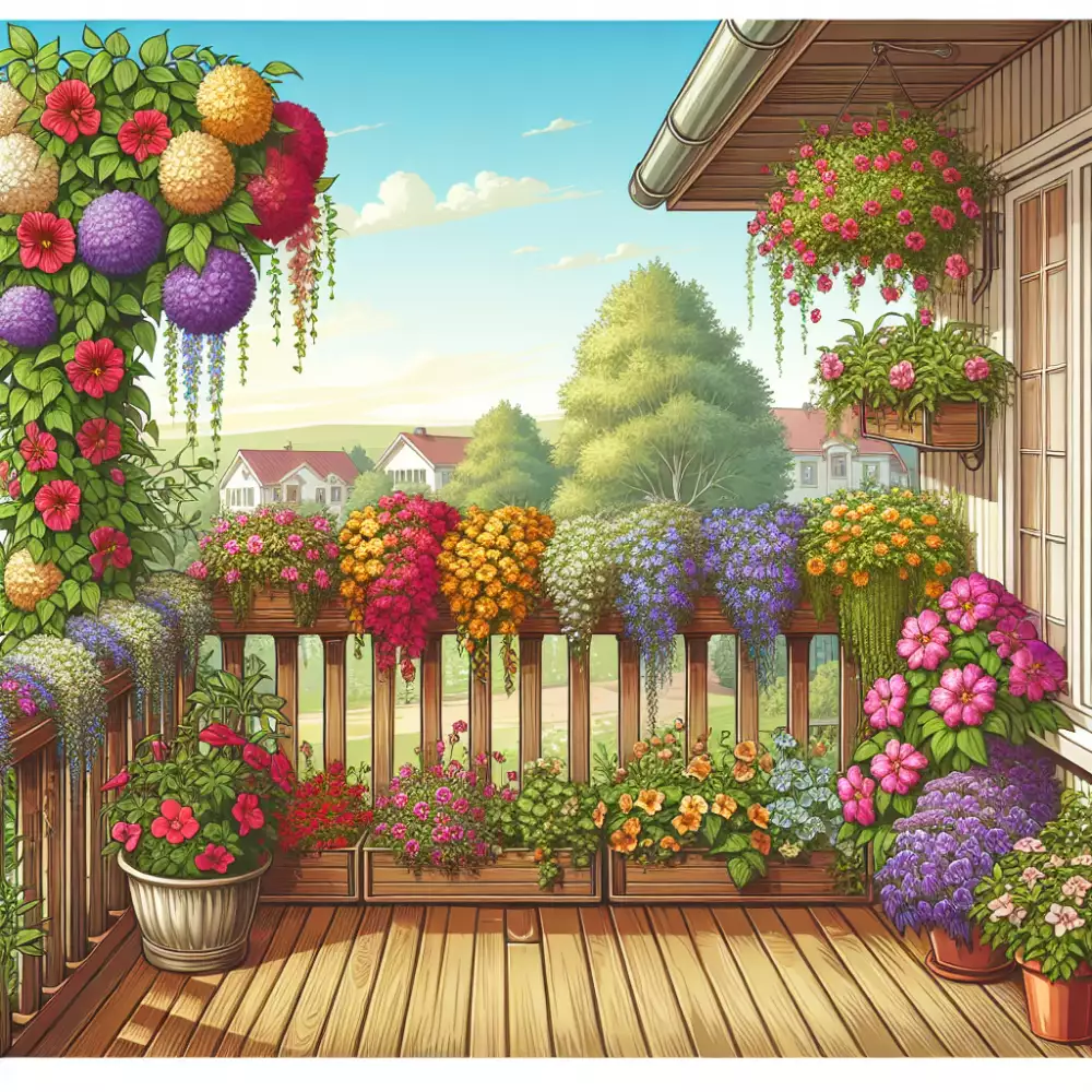 převislé květiny na balkon