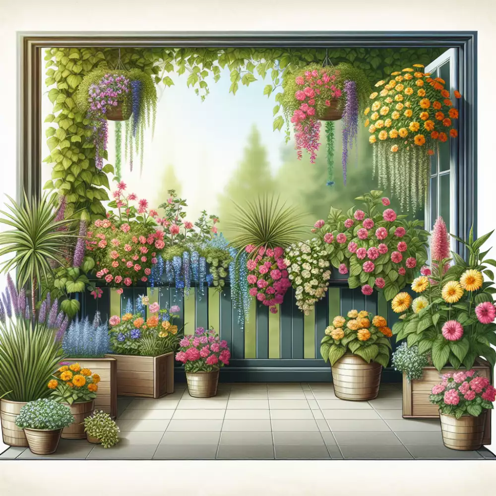 převislé květiny na balkon