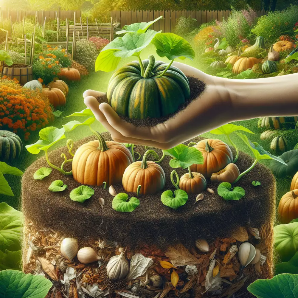 pěstování dýně na kompostu